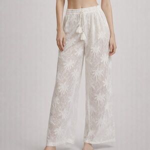 0698. BEACH White Sheer Lace Pants